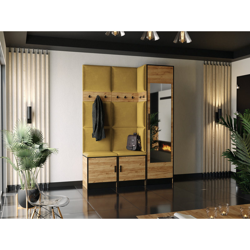 Swainswick Hall Tree 160cm Wide with Bench, Oak/Yellow