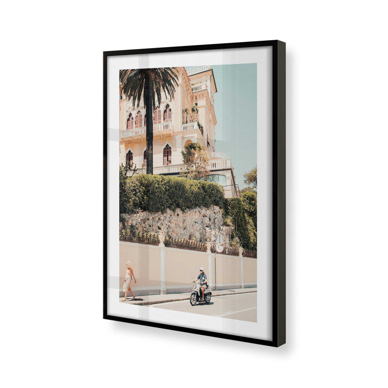 Imprimé bord de mer, Cadre noir satiné, H 21 po x l 17 po x P 1,25 po