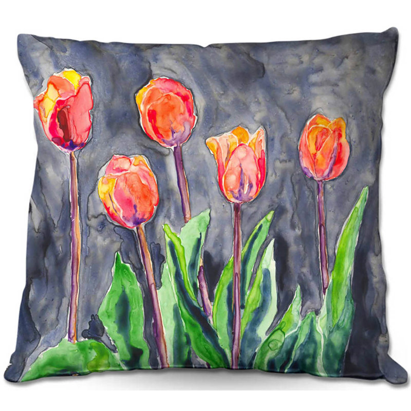 Coussin de tulipes pour canapé, 20 po x 20 po