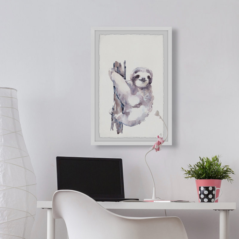 «Elamin Happy Sloth», reproduction encadrée, H 18 po x l 12 po x P 1,5 po