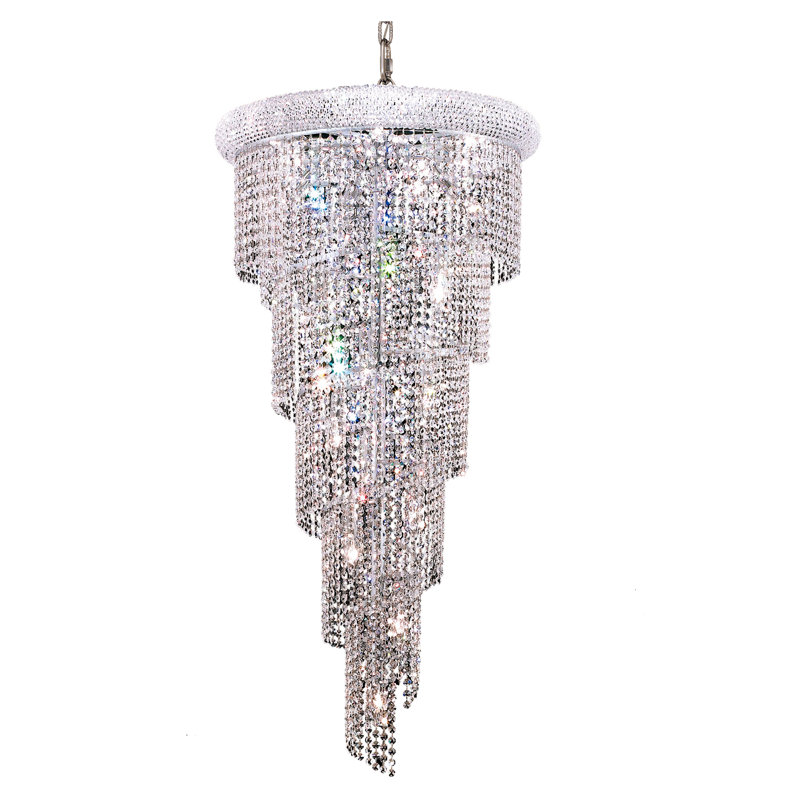Sterns 18 - Light Tiered Chandelier, Chrome, Royal Cut
