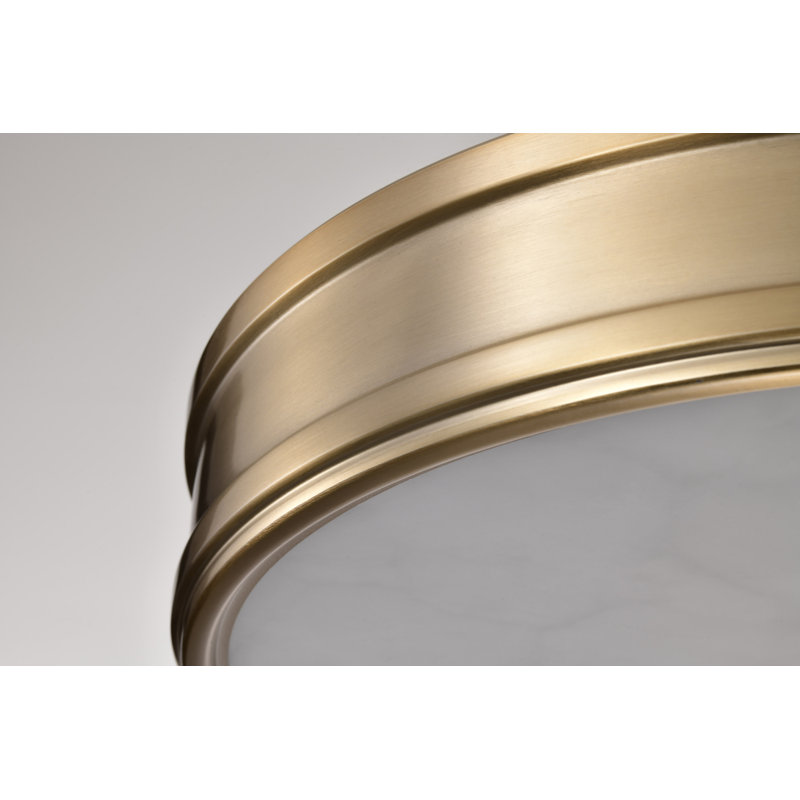 Erem  - 14 Inch LED Flush Mount with Alabaster Glass, Burnished Brass