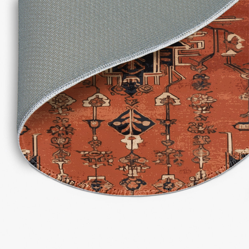 Tapis d'intérieur et d'extérieur brun Persian, Rond 5 pi