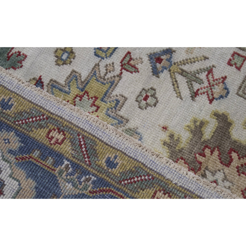 Tapis ivoire et bleu noué à la main de haute qualité Sultanabad