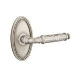 Ribbon And Reed Round Passage (Hall & Closet) Door Lever with Oval Rosette