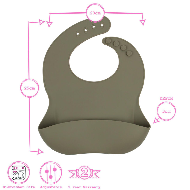 Solid Colour Bib Apron, Silver