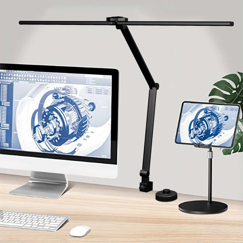 Lampe de bureau à DEL avec port USB et lampe de bureau à hauteur d'angle réglable avec prise d'entrée