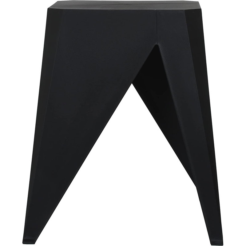 Isbella Polypropylene Plastic Accent Stool, Black
