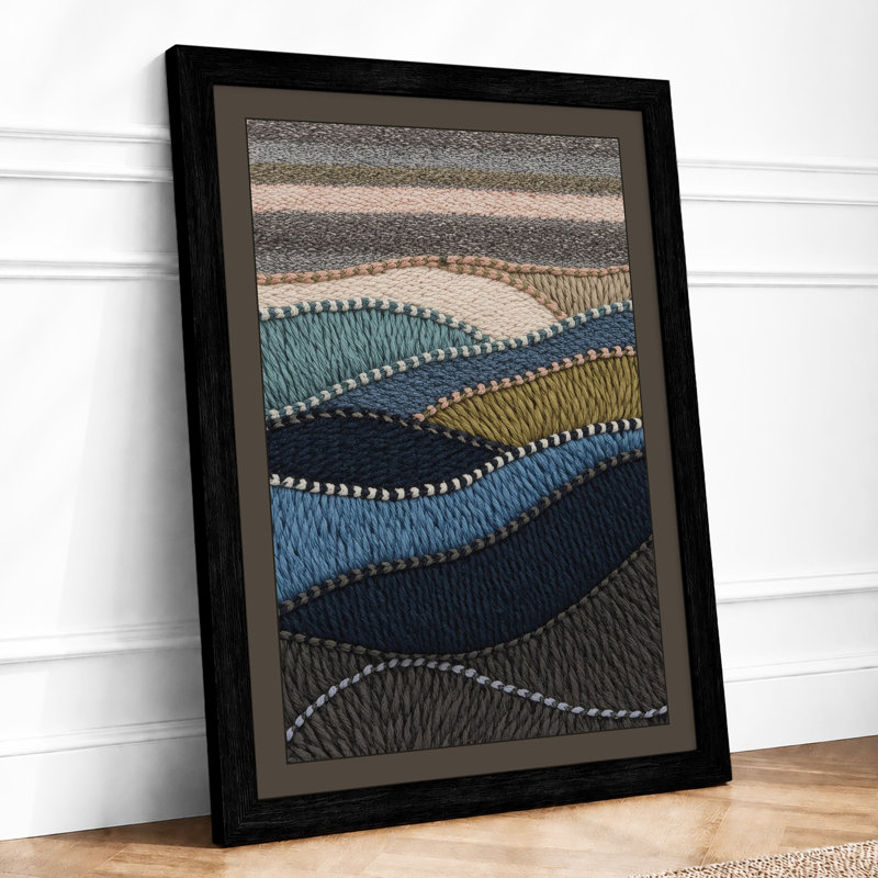 Flowing Textile Landscape Scandinavian - Print, A1 - 84.1 x 59.4 cm, Black