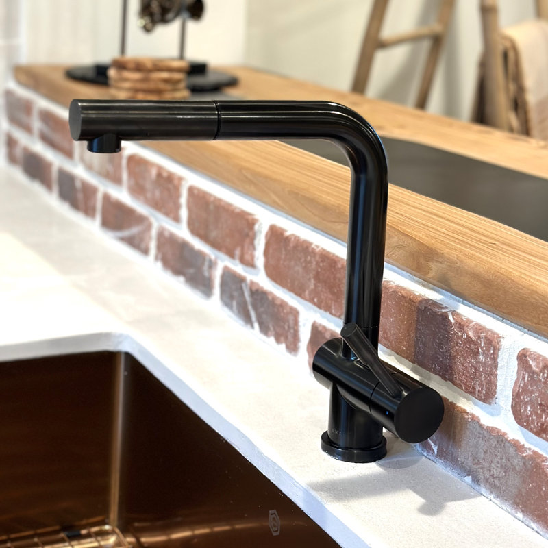 Lulani Nassau Pull Out Kitchen Faucet, Matte Black