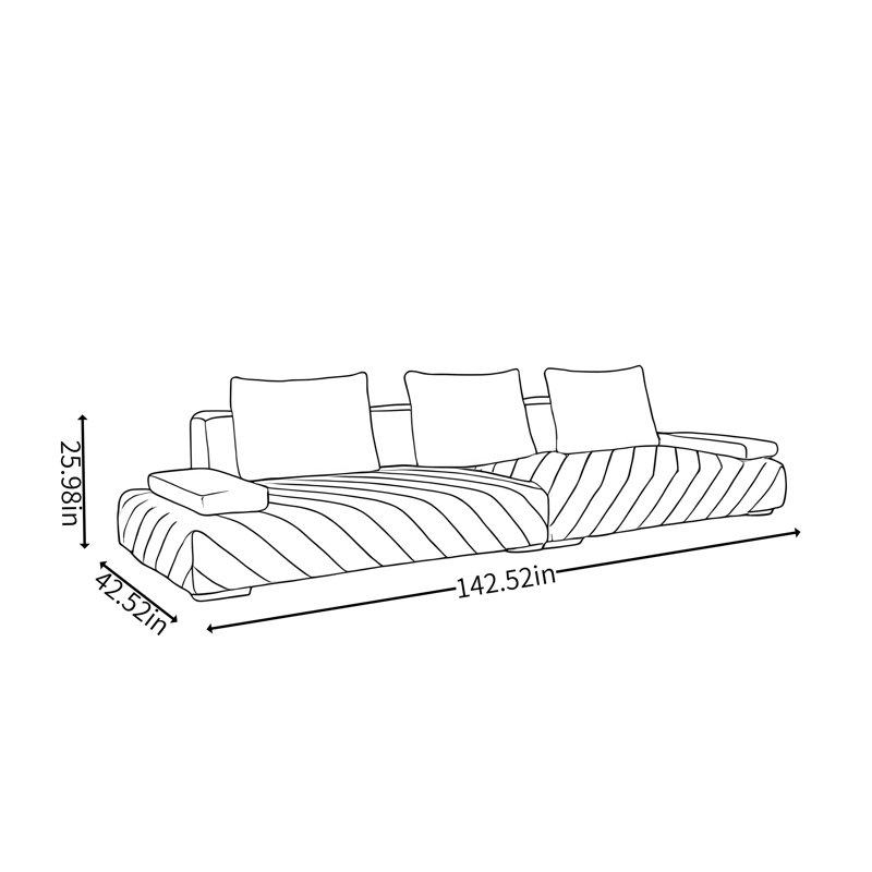 Luxe-Light Minimal Straight Sofa, Dark Coffee