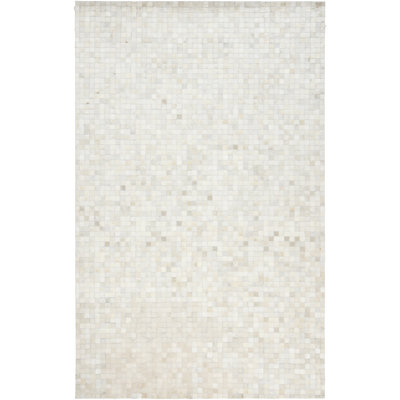 Trail Flatweave Leather Geometric Area Rug