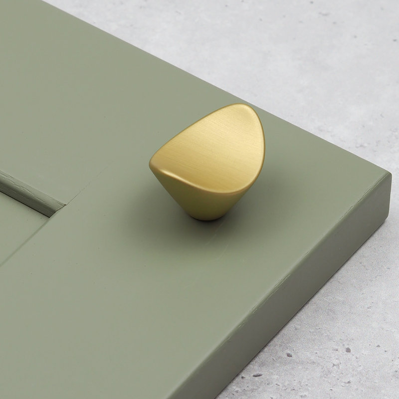 38mm Oval Concave Knobs in Multiple Finishes, Brushed Brass