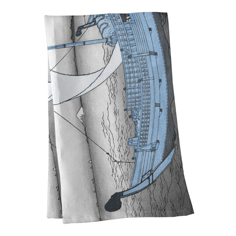 Hague Tea Towel Kitchen Towel, Poly Twill, Blue
