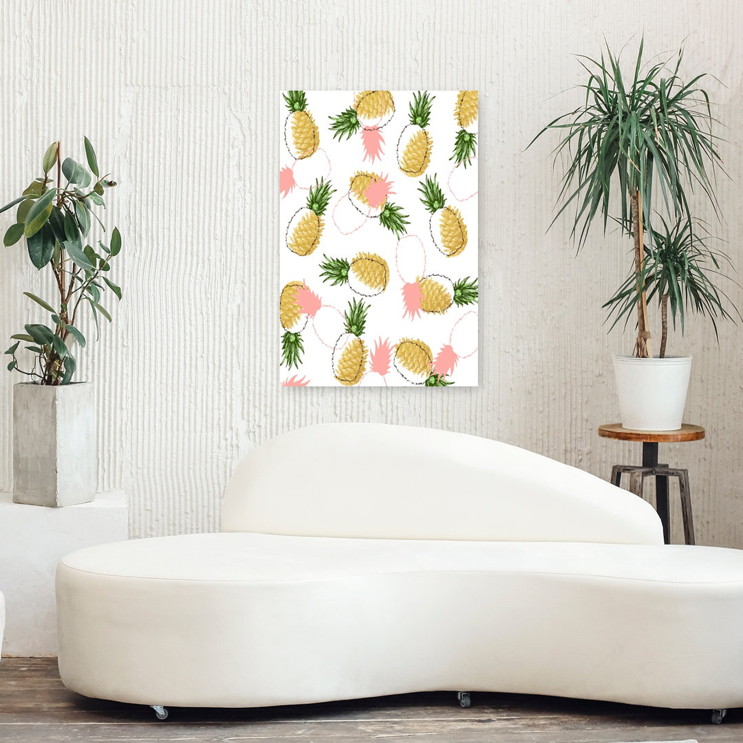 Tropical Pineapple Art Abstract Modern Playful Fruit Summer Wall Art Print
