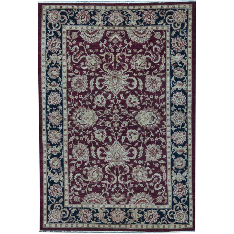 Sultanabad Wool Oriental Area Rug in Red/Navy/Beige