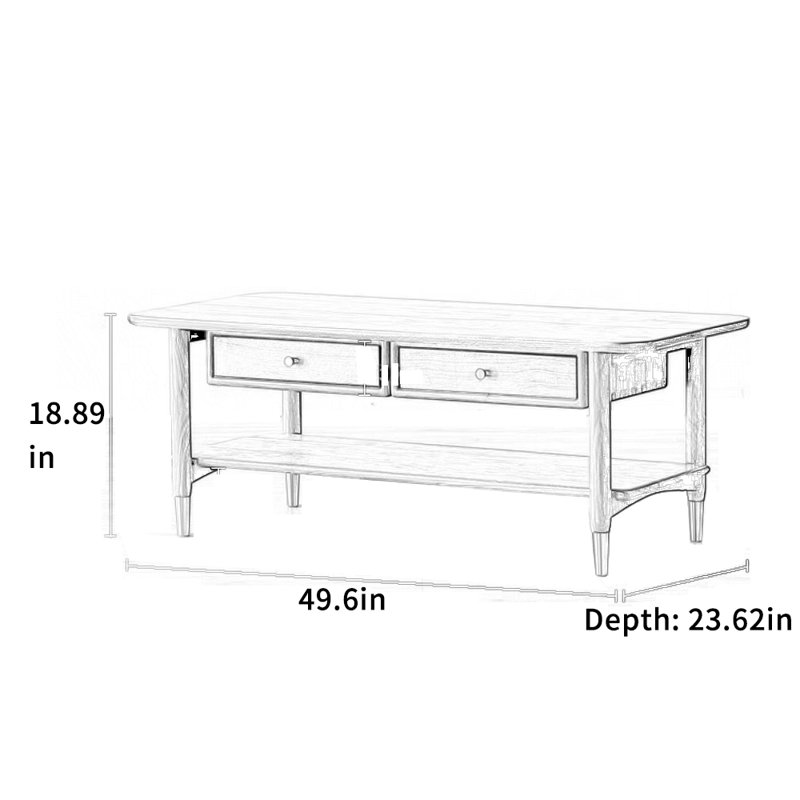 Modern Black Walnut Rectangular Coffee Table