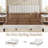 King Size Bed Frame Velvet Upholstered Platform with Adjustable Vertical Channel Tufted Headboard, No Box Spring Needed, White-814809960-814809957