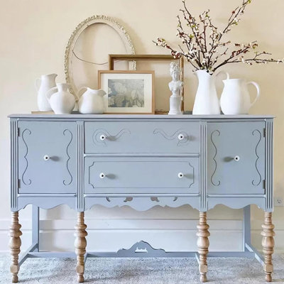Buffet décoratif rétro en bois massif bleu