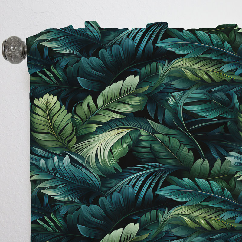 Moody Tropics Moody Patterns I - Rideau floral - Velours obscurcissant - 1 panneau, L 52 po x L 63 po