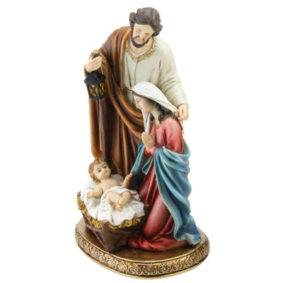 Crèche de Noël 11,5 po aux couleurs vives de la Sainte Famille