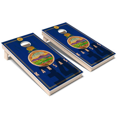 Ensemble de planches de cornhole composites toutes saisons Kansas State Flag 2.0
