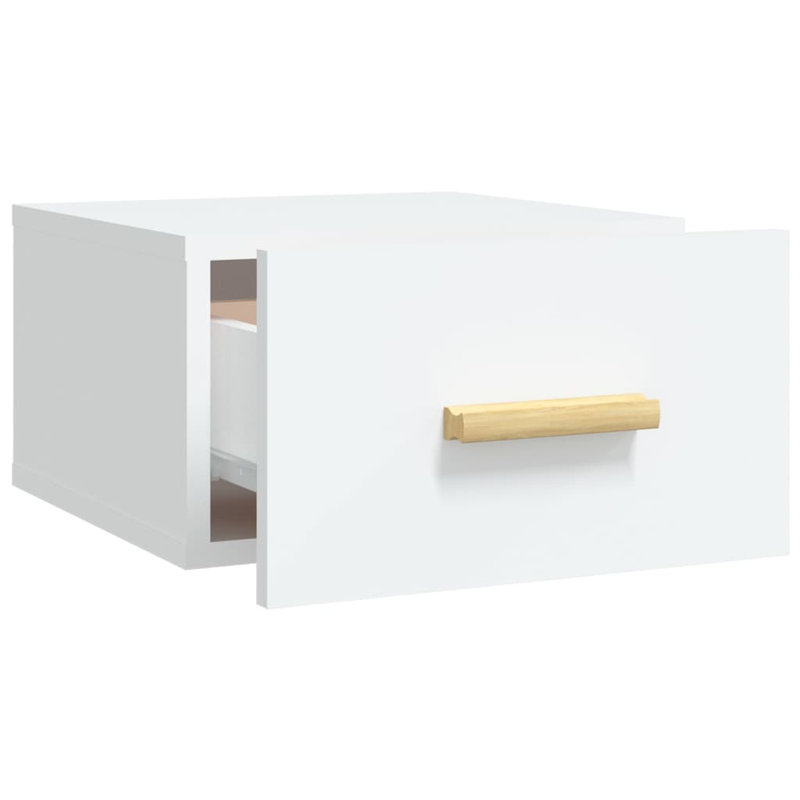 Santucci 35cm W Manufactured Wood Bedside Table, White, Individual