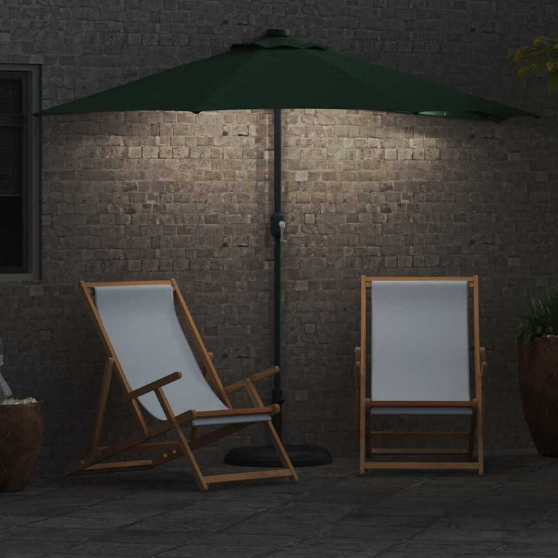 Garden Parasol Polyester and Steel Outdoor Umbrella Patio Sunshade, 224cm H x 150cm W x 150cm D, Green