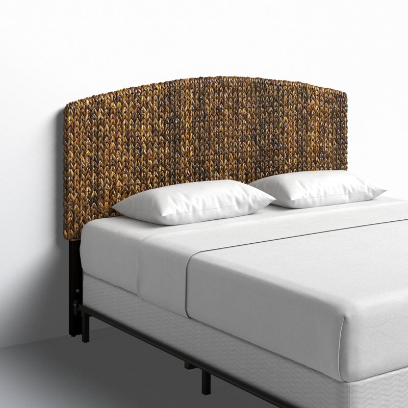 Boatwright Farmhouse 62.2" W Rattan Panel Headboard with Solid Wood Legs, King
