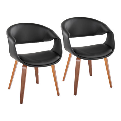 Remi Upholstered Chair With Bent Wood Legs - Set Of 2