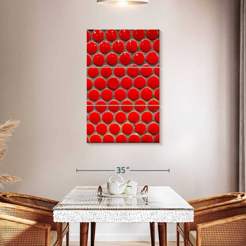 Avery Red Circle Tiles, 45" H x 28" W