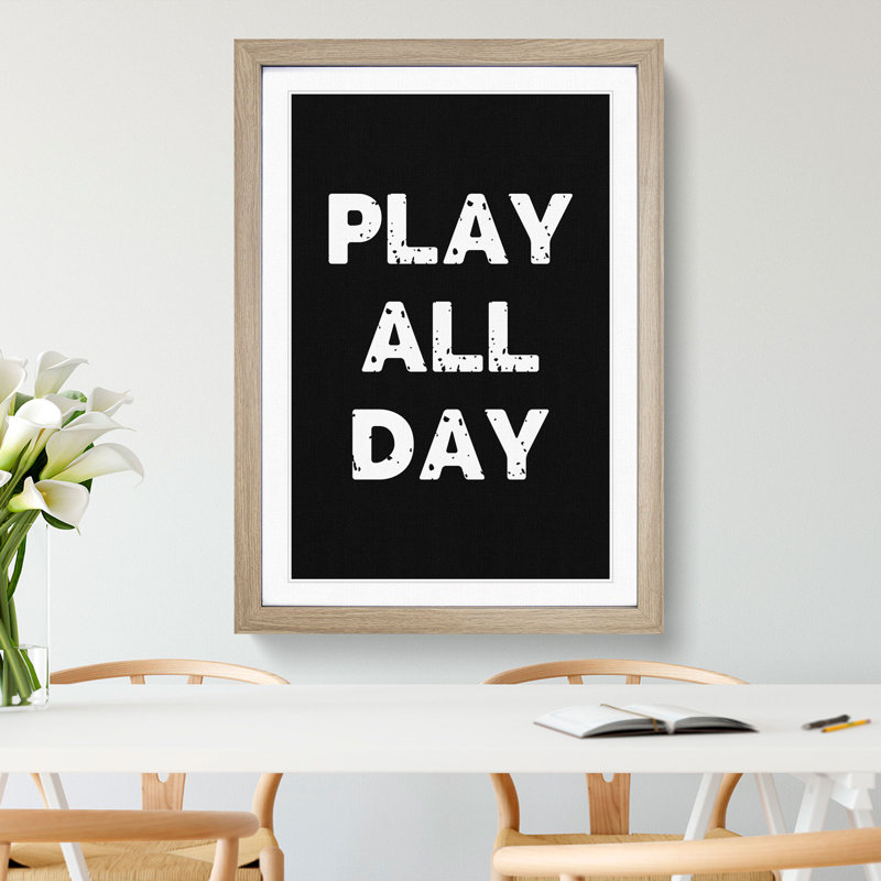 Play All Day - Framed Print, 36cm H x 27cm W x 2cm D, Oak Framed