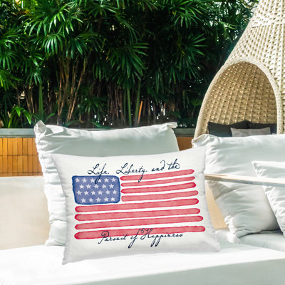 Coussin d'extérieur All American Patriotic Expression par Darlene Seale