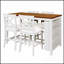 Ensemble de salle à manger rustique 5 pièces à hauteur de comptoir avec table en bois et 4 chaises confortables, idéal pour les espaces de salle à manger confortables et élégants.-689378222-689378221