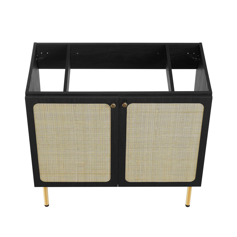 Base de meuble-lavabo simple 35 po Modway, Noir