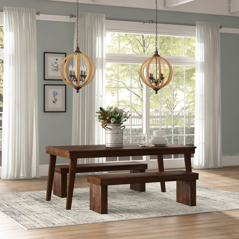 Stodola Solid Wood Top Four Leg Base Dining Set