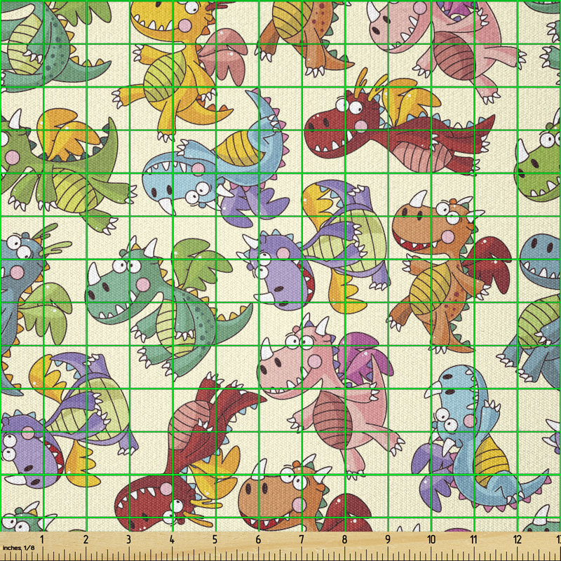 Devean Dragons Silly Expressions Multi-Purpose Fabric