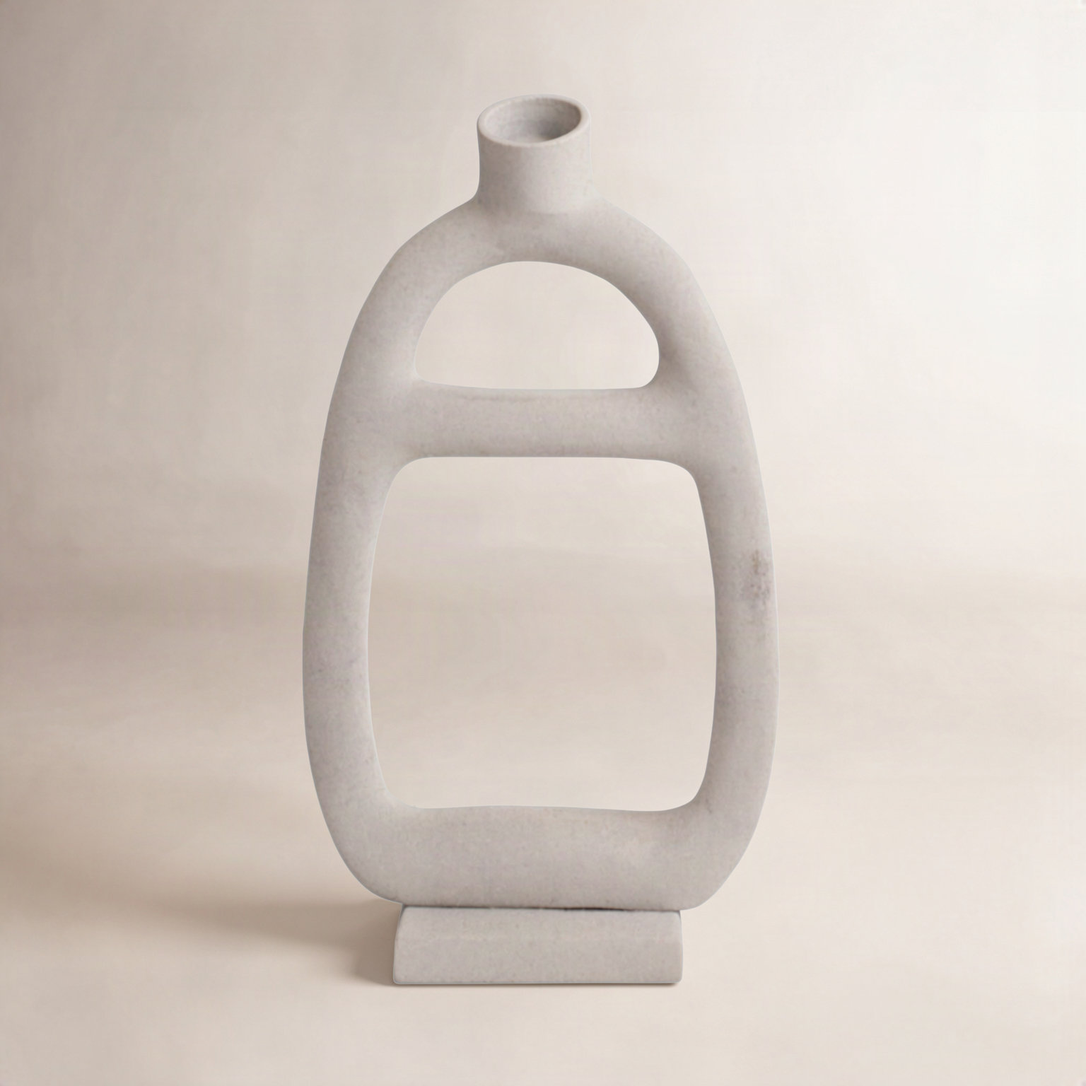 Aluminum Candlestick Holder, Off White