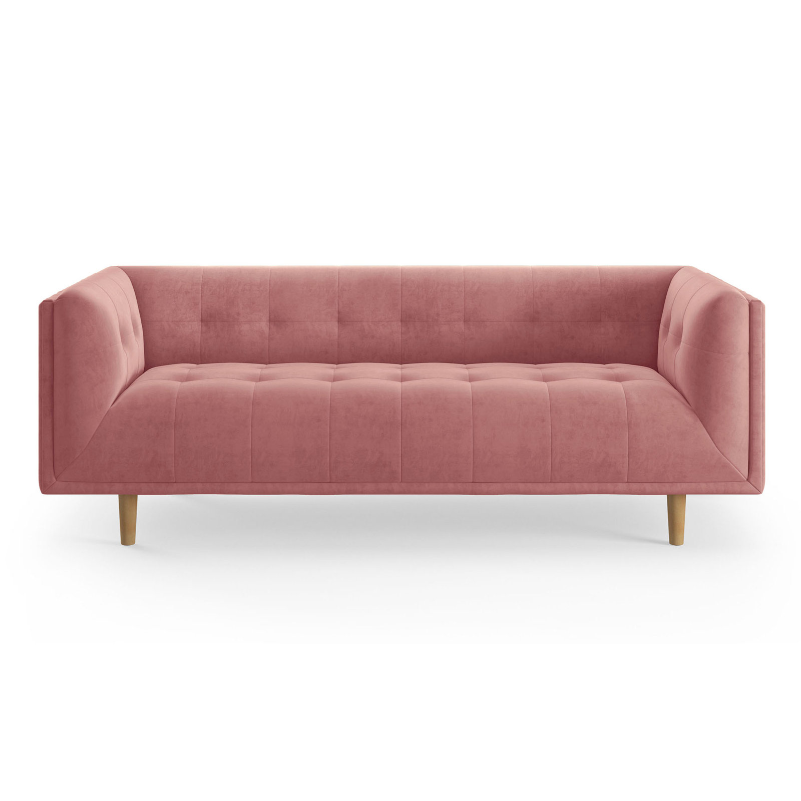 George 82'' Upholstered Sofa, Blush Velvet
