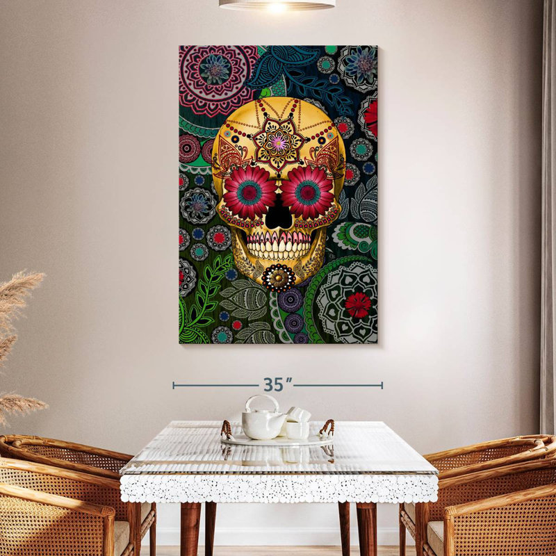 Jardin à motif de têtes de mort Kerner, H 51 po x l 34 po
