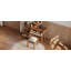 Ensemble de coiffeuse en bois de style bohémien 39 "avec prise de charge, port USB et tabouret, coiffeuse avec 3 tiroirs de rangement et 1 tiroir rectangulaire en rotin
