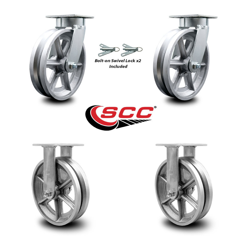 Kingpinless V Groove Semi Caster Set