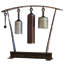 Three Tone Rail Sound Sculpture-Natural Iron