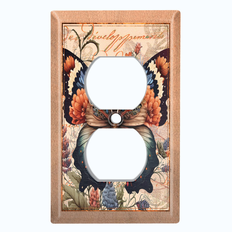 Copper Rust Patina Teal Print 1 - Gang Duplex Outlet Standard Wall Plate