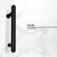 Cyrus 48" W x 72" H Single Sliding Aluminum Framed Black-Grid Shower Door with Tempered Glass and Protective Coating Treatment