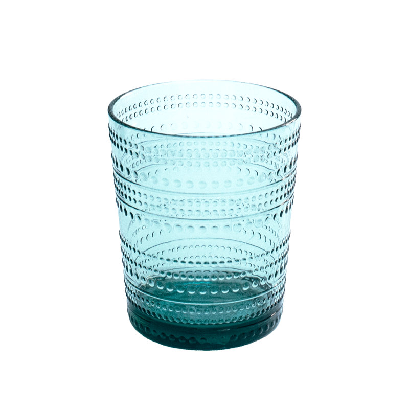 Adalet Beaded Collection 12 Pieces Acrylic Drinking Glass Set - Includes 2 sizes, Green