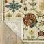 Tapis oriental en polypropylène tissé à la machine ivoire / or / orange-811255083