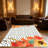 1PC Watercolor Orange Floral Polka Dot area rugs for Living Room, Soft, All seasons, Easy-maintain, Washable Indoor mat, Farmhouse suitable for dining table, kitchen, bedroom, entryway, patio, Home Decor, Outdoor Decor-843562878