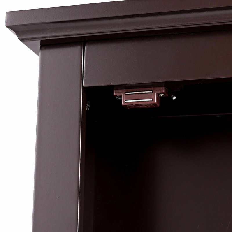 Frick 22'' W 27'' H Surface Framed Medicine Cabinet Mirror 1 Adjustable, Brown