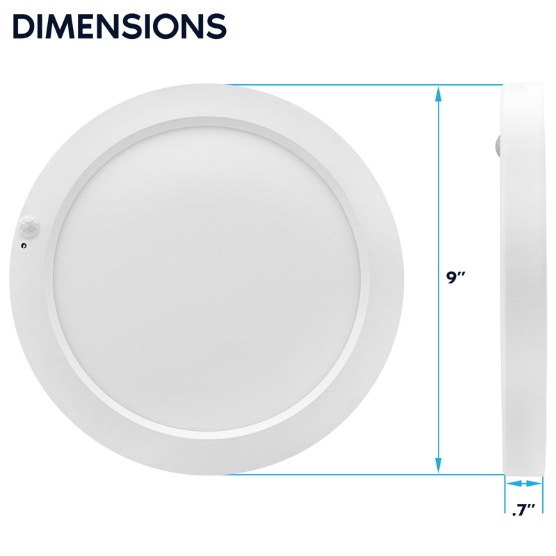  15-Inch LED Flush Mount Ceiling Light with Photocell Sensor, Bi-Level PIR Motion Detection, 5CCT, 2500LM, 30W, CRI90, Wet Rated, ETL 4 Pack